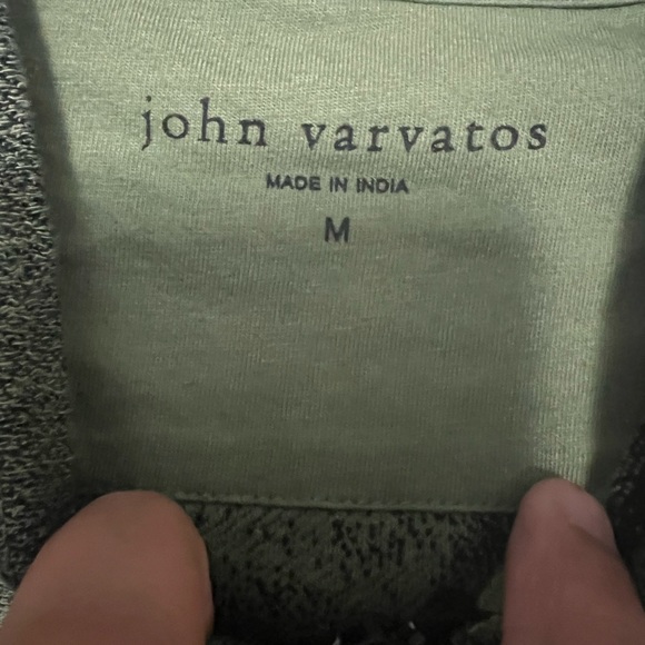 John Varvatos Antone Overdye Jaquard Hoodie, Army Green, size M - Picture 4 of 13